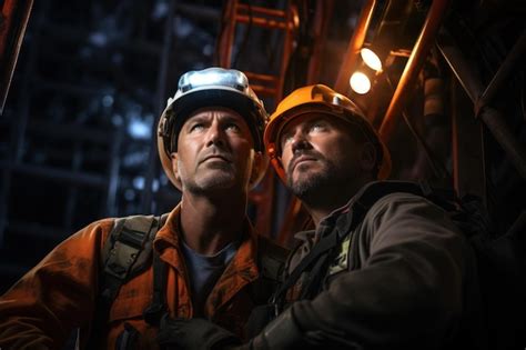 Fotograf A De Retrato De Un Electricista Dos Personas Trabajando En