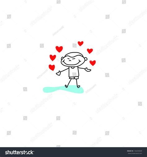 Hand Drawing Cartoon Happiness People Stock Vector Royalty Free