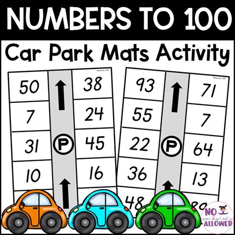 Number Recognition Numerals 1 To 100 Car Park Activity Noworksheetsallowed