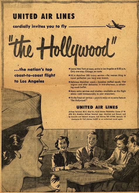 United Airlines Cordially Invites You To Fly The Hollywood Vintage