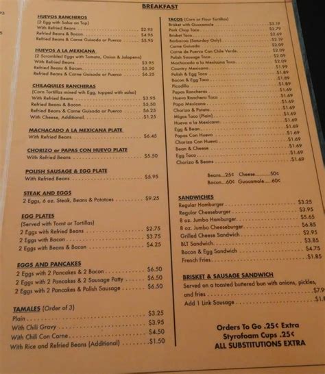 Menu at Garcia's Mexican Food To Go restaurant, San Antonio, 842 ...