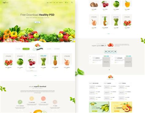 Healthy food website FREE PSD