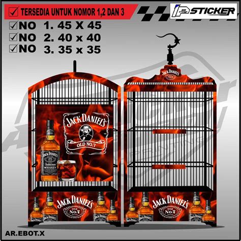 Jual Stiker Decal Kandang Ebod Kotak Dekal Sangkar Burung Kotak Model