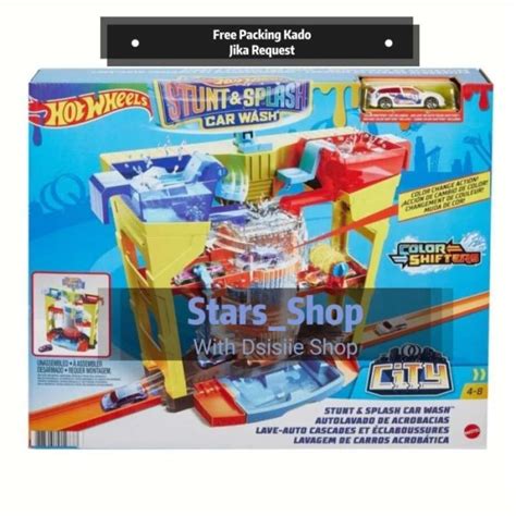 Promo Hot Wheels City Stunt Splash Car Wash Color Shifters Playset Multicolor Diskon 23 Di