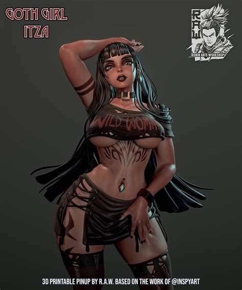 Itza Goth Beauty Pinup Figure SFW NSFW Miniature Sexy Mini Mature 18 Ronin Arts Workshop