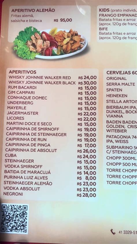 Menu Em Cantinho Do Eisbein Restaurante Curitiba