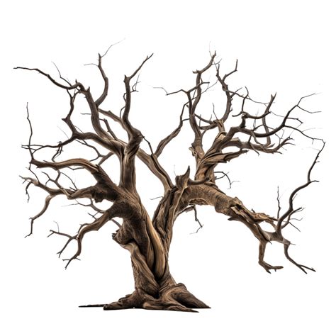 Ai Generated Creepy Dead Tree Isolated On Transparent Background