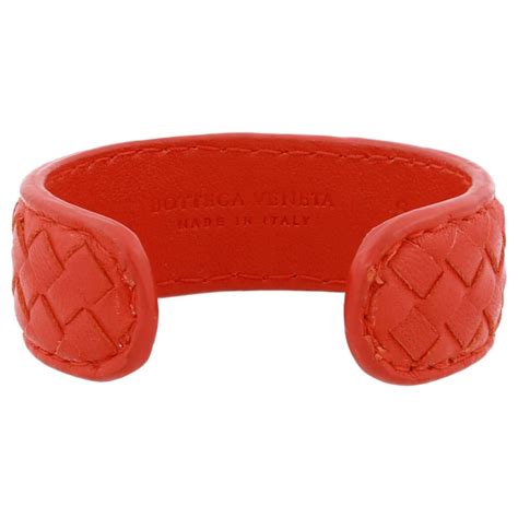 Bottega Veneta Intrecciato Leather Bracelet Red Ref 819732 Joli Closet