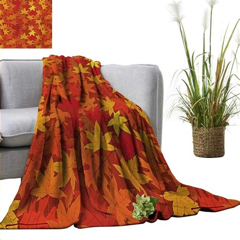 Andytours Couch Blanket，orangecolorful Autumn Fall Season Maple Leaves