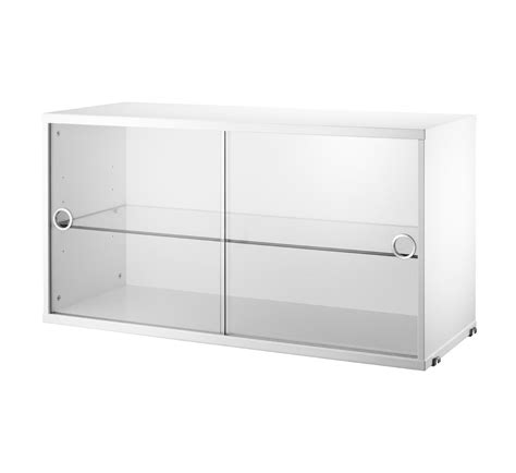 String Display Cabinet Sliding Doors Custom Wall Unit Display