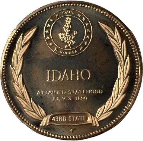 Medal States Of The Union Idaho Tats Unis Numista