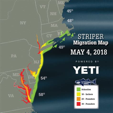 Striper Migration Map May On The Water