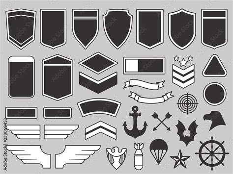 Military patches. Army soldier emblem, troops badges and air force ...