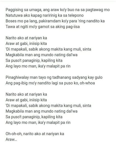 Magsusulat Ng Buo Kanta Lyrics Pamagat Ay Malapit Pa Rin Brainly Ph