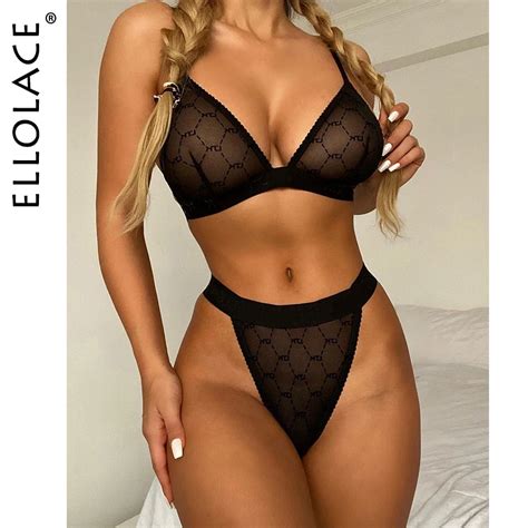 Ellolace Ensemble De Lingerie Sexy Pour Femmes Pi Ces Soutien