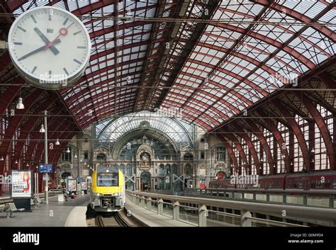 Antwerp railway station train Antwerp Belgium Stock Photo - Alamy