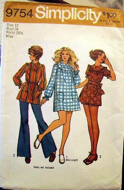 Vintage 1971 Simplicity Pattern 9754 Miss 12 Unfinished By Mrnglry 2900 Blouse Pattern