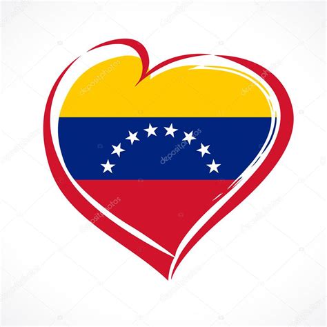 Amor Venezuela Emblema Del Coraz N En Bandera Nacional De Color