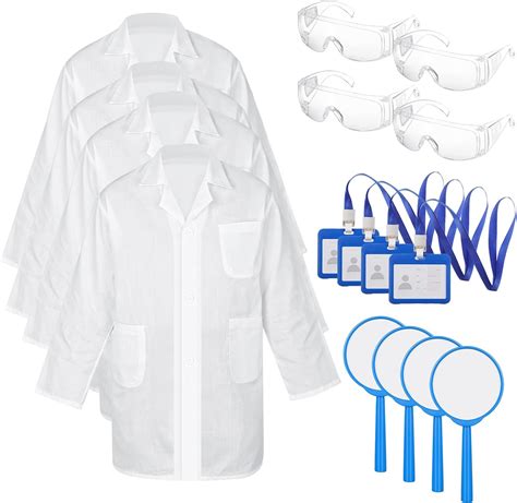 16 Pcs Lab Coat For Kids Scientist Lab Coat Costume Kit With Glasses Id