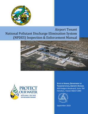 Fillable Online Airport Tenant Npdes Inspection And Enforcement Manual