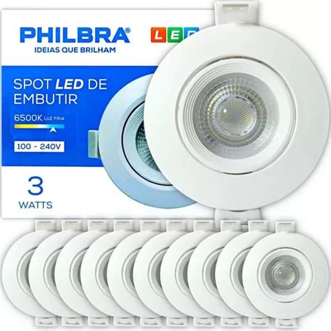 Kit Spot Redondo Embutir Direcion Vel Led W K Frio Frete Gr Tis