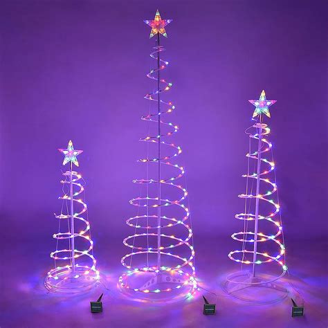 Amazon Queens Of Christmas Pack Of Spiral Trees With Warm White