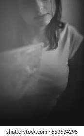 Silhouette Naked Womans Body Behind Glass Stock Photo Shutterstock