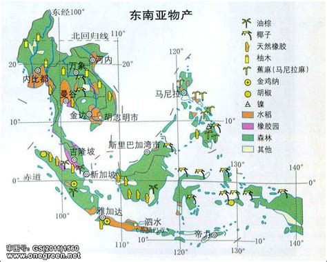 东南亚物产地图_亚洲地图库