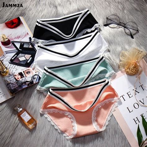 Women New Lace Fashion Panties Cotton Stripe Sexy Elasticity Sporty