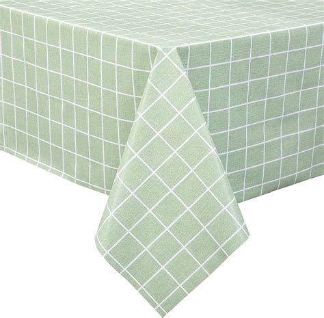 Happon Rectangle Tablecloth Checkered Style Table Cloth Spillproof Dust