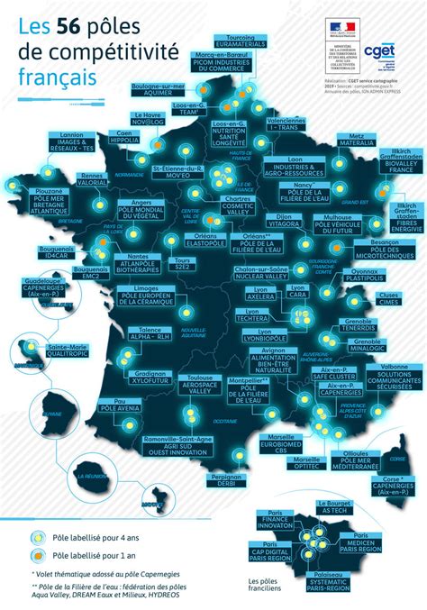 ANCT Cartothèque Carte des pôles de compétitivité