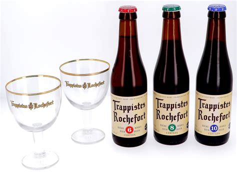 Trappist Beer Rochefort 3x33cl + 2 glasses + giftpack - Nevejan