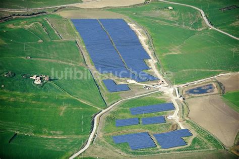 Luftaufnahme Villalba Auf Sizilien Solarfeld Solarpark Villalba Auf