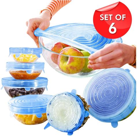 Silicone Stretch Lids Set Pack Different Size Box Packing