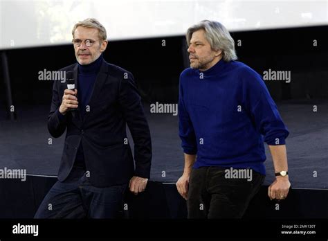 French Actor Lambert Wilson L And Director Eric Besnard Present Les