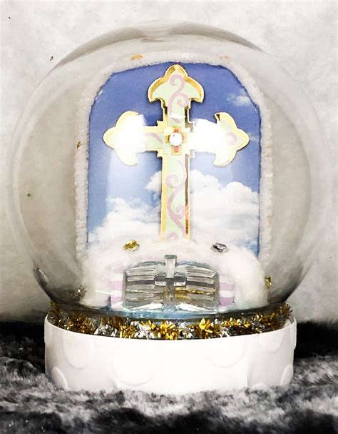 Christian Holy Cross Religious Snow Globe Bible And Cross Etsy