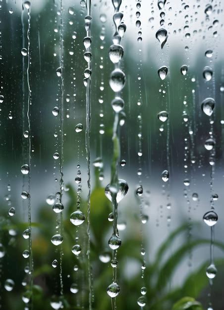 Fotomural Macro Gotas De Lluvia Sobre El Cristal De La Ventana Foto