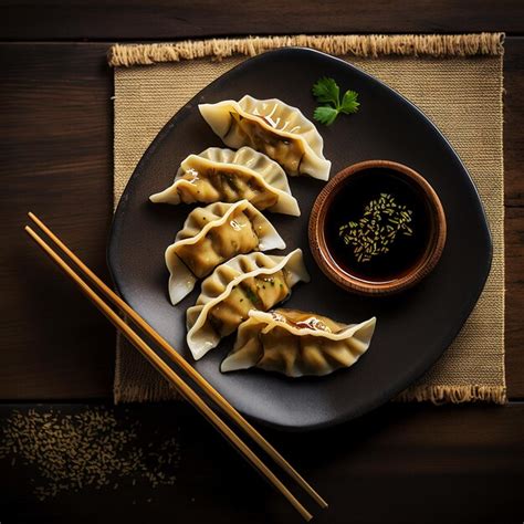 Premium Ai Image Ai Generated Illustration Dumplings Gyoza Jiaozi Steamed