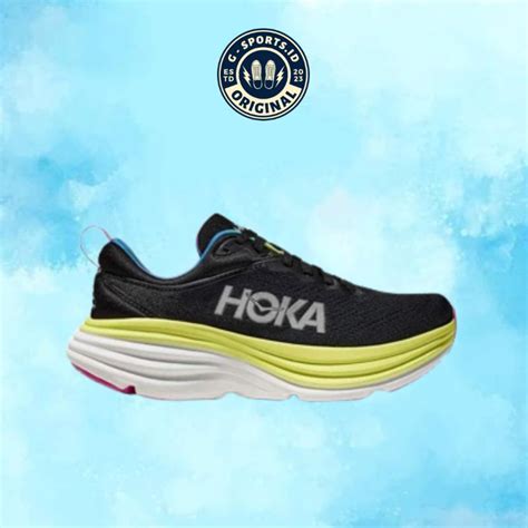 Jual Sepatu Lari Wanita Hoka Bondi Black Citrus Glow Bc