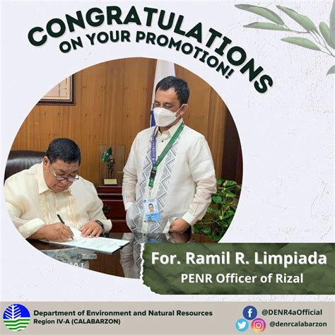 DENR CALABARZON on Twitter 𝐂𝐨𝐧𝐠𝐫𝐚𝐭𝐮𝐥𝐚𝐭𝐢𝐨𝐧𝐬 For Ramil R Limpiada