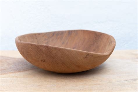 Hand Carved Rustic Wooden Fruit Bowl Unique Wooden Bowl Etsy