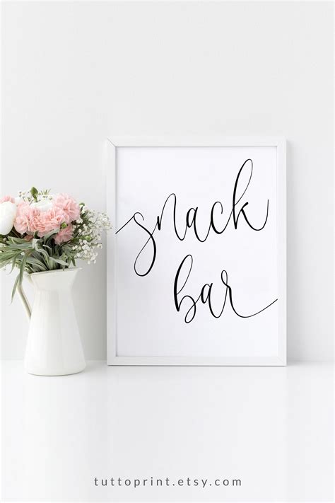 Snack Bar Sign Printable Snack Bar Wedding Sign Wedding - Etsy