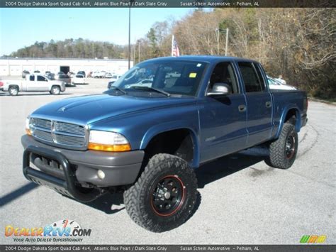 2004 Dodge Dakota Sport Quad Cab 4x4 Atlantic Blue Pearl Dark Slate Gray Photo 7