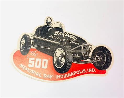 Vintage Bardahl Indy 500 Racing Water Decal Etsy