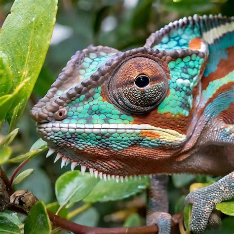 Premium Photo | A detailed photo of a chameleons eyes