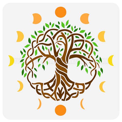 Wholesale FINGERINSPIRE Tree Of Life Stencil 11 8x11 8inch Reusable