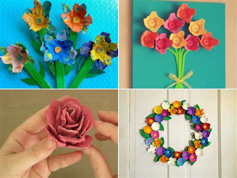 Las mejores ideas para hacer flores con cartón de huevo - Manualidades.es