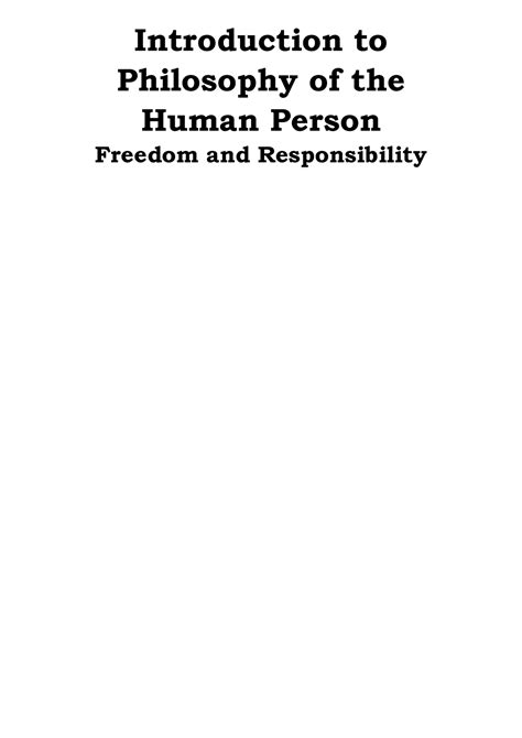 Philo Q2 Freedom And Responsibility Introduction To Philosophy Of The