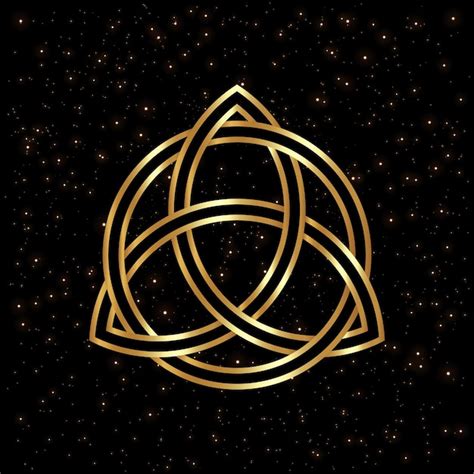 Premium Vector Triquetra Geometric Logo Gold Trinity Knot Wiccan