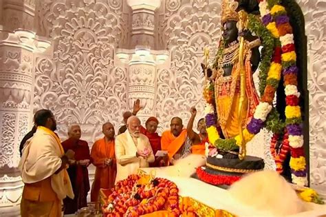 Indias Modi Leads Consecration Of Grand Ram Temple In Ayodhya The